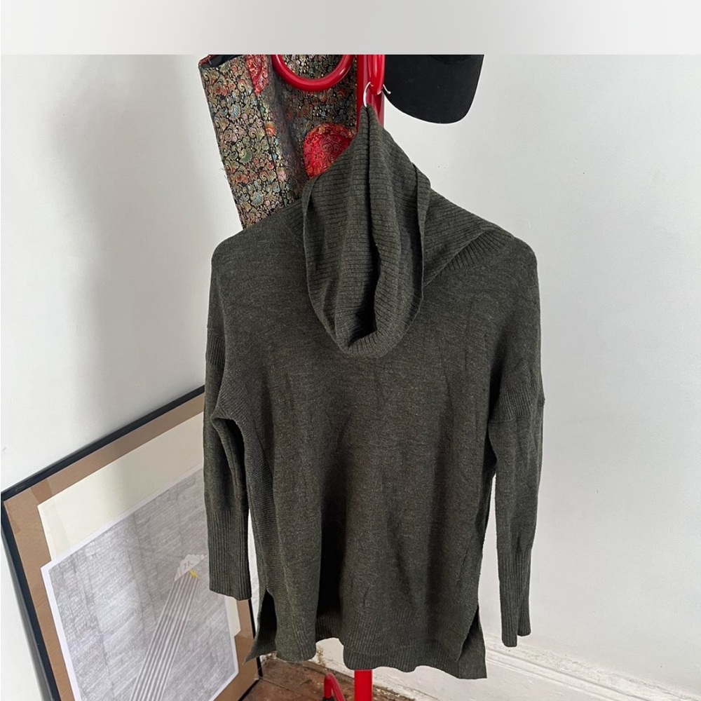 French Connection cowl neck sweater in dark green